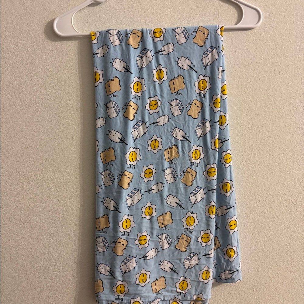 Blue breakfast toast, egg and milk little sleepies swaddle